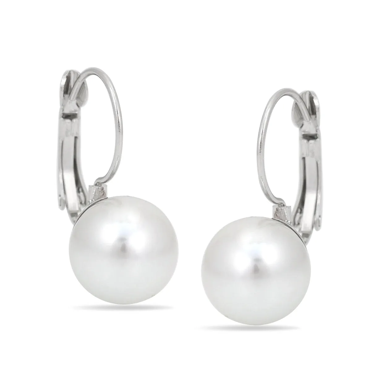 RHODIUM PEARL  EARRING #SWR-CP4703RHO (AE12)