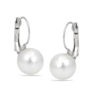 RHODIUM PEARL  EARRING #SWR-CP4703RHO (AE12)