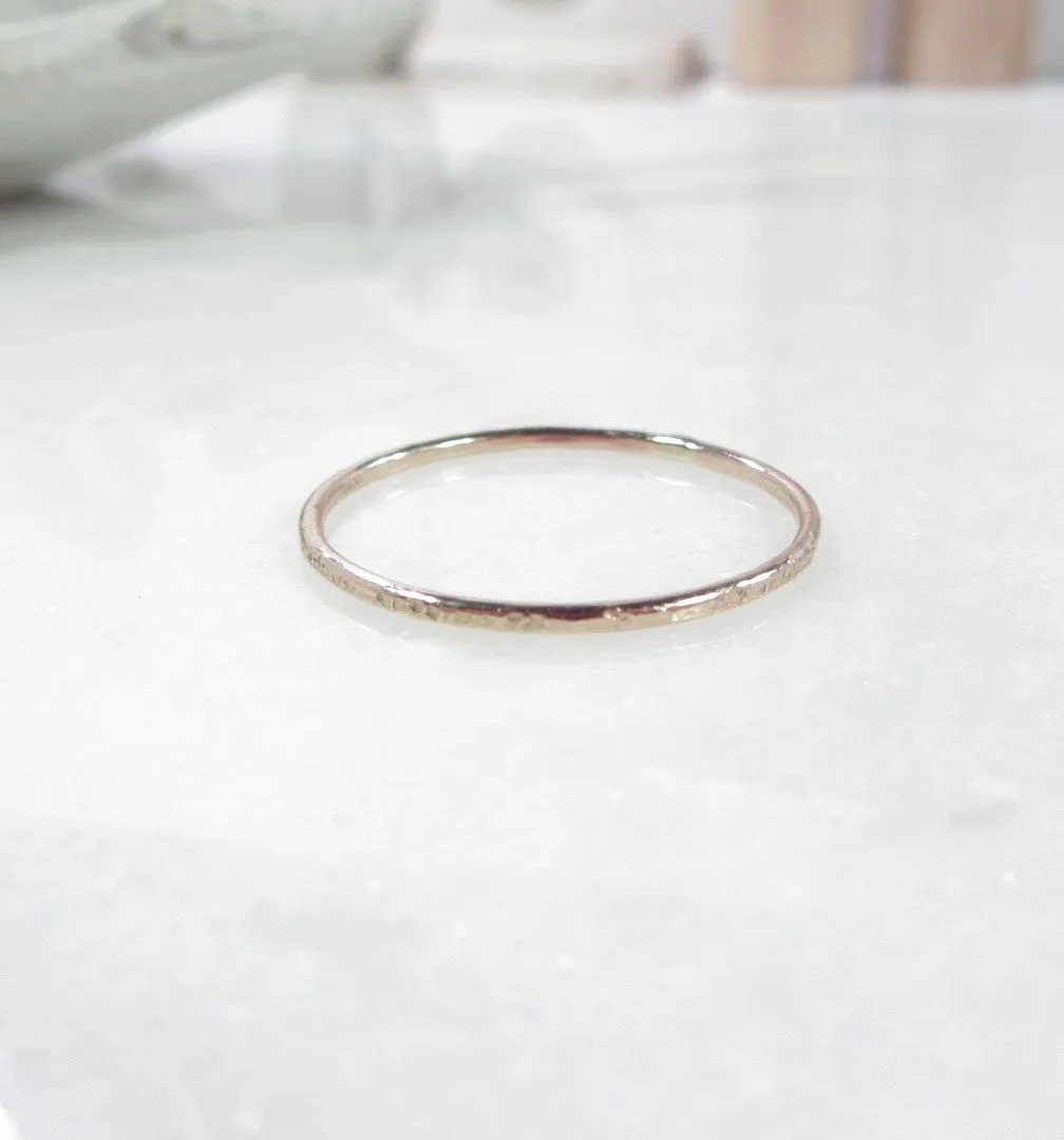 Rings Feathered 1mm wide Choose Your Metal and Size