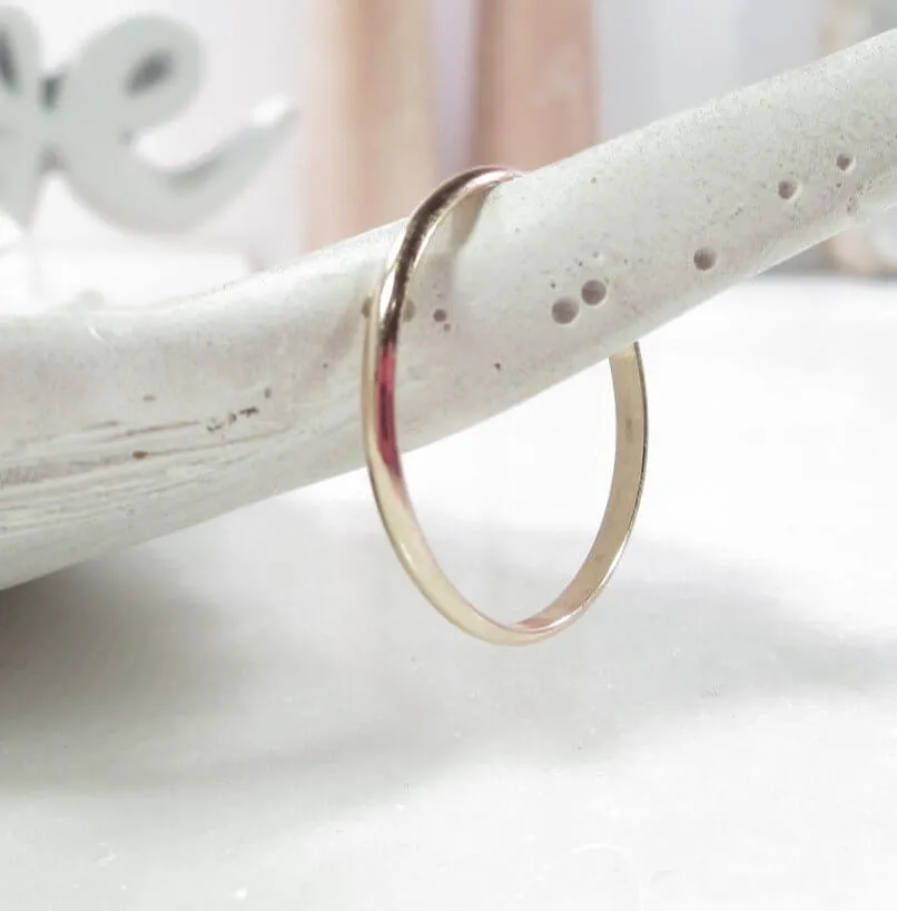 Rings Half Round 1mm wide Choose Your Metal and Size