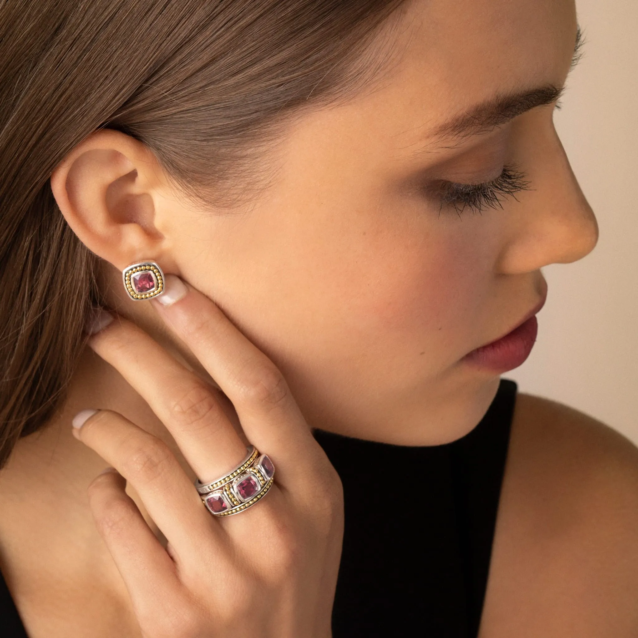 Rittenhouse Rhodolite Garnet Stacking Rings
