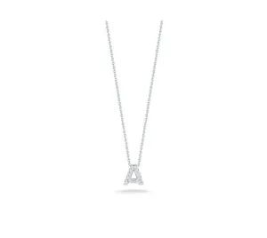 Roberto Coin Tiny Treasures 18K White Gold Diamond Love Letter 'A' Necklace
