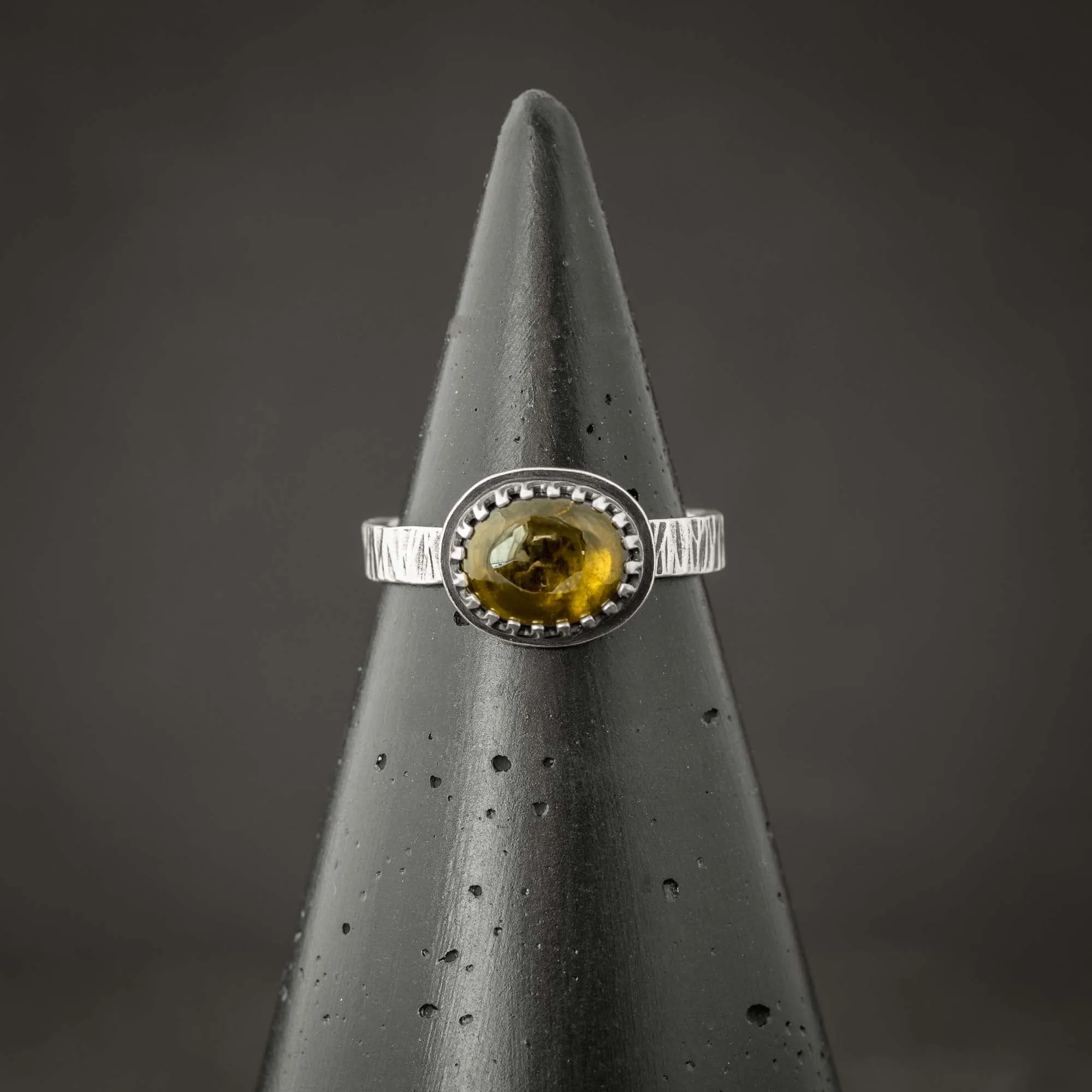Root Beer Tourmaline Sterling Silver Ring - Size 7