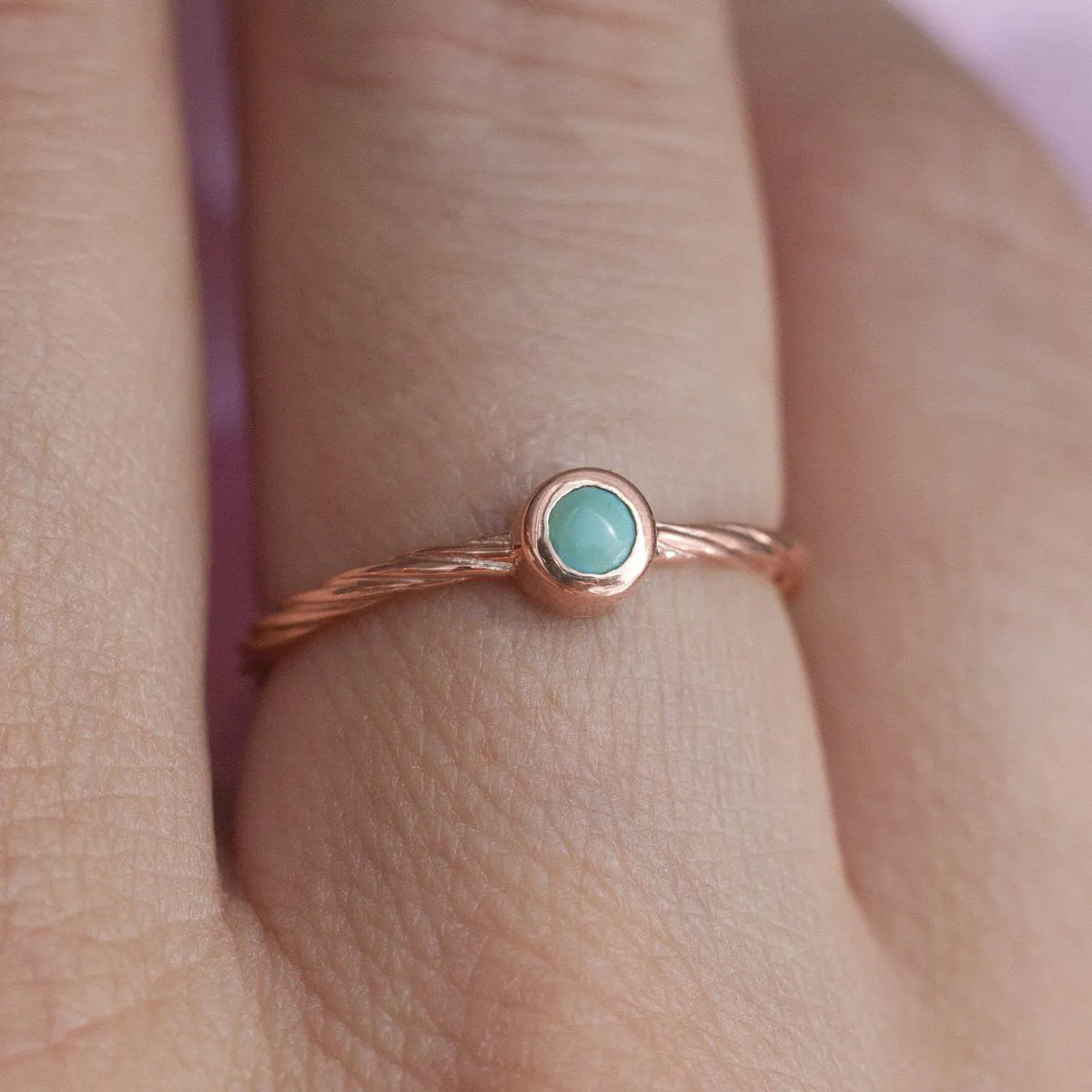Rope Ring with solitaire Turquoise