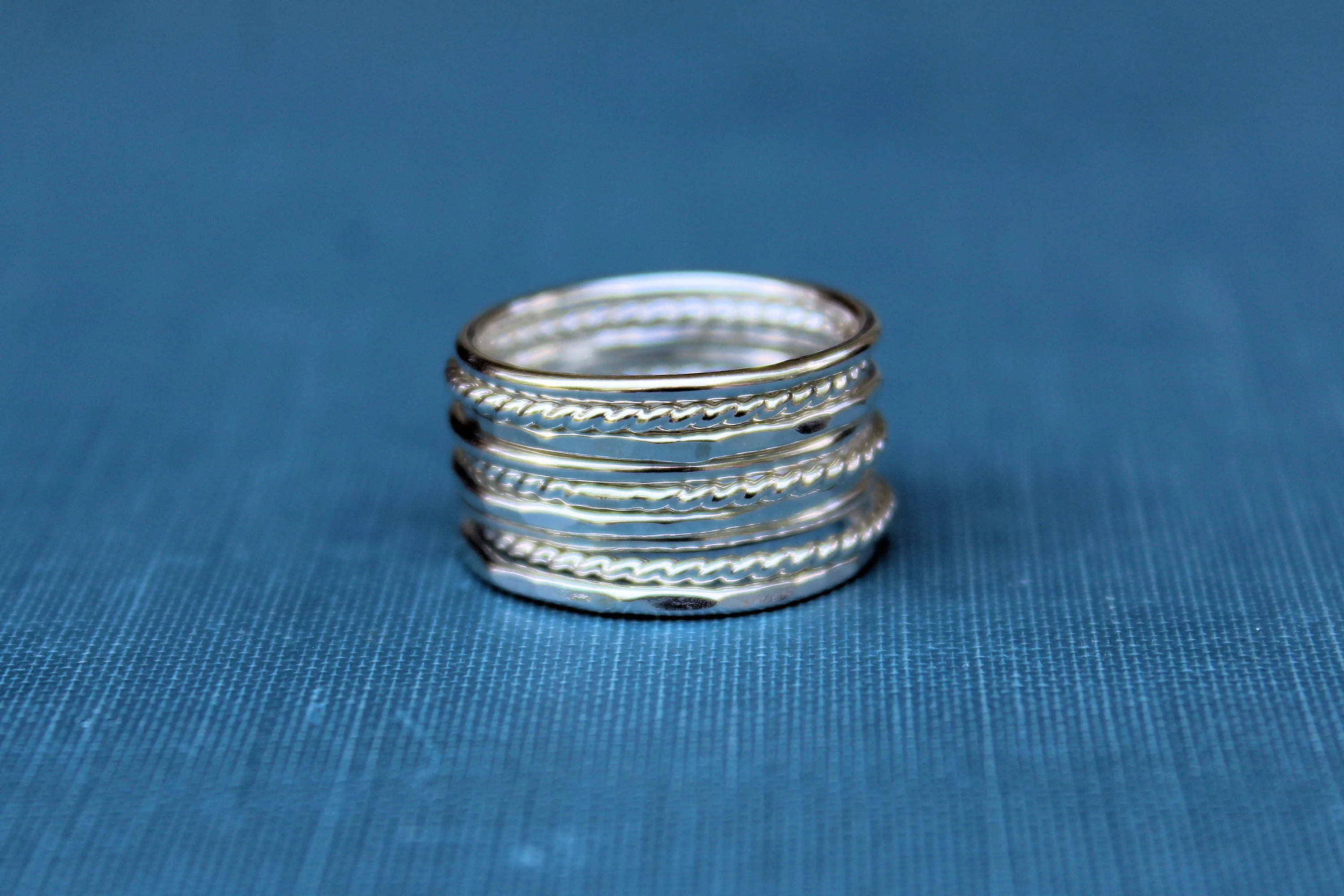 Rope Stacking Ring - Sterling Silver or Gold-Filled Rope Ring