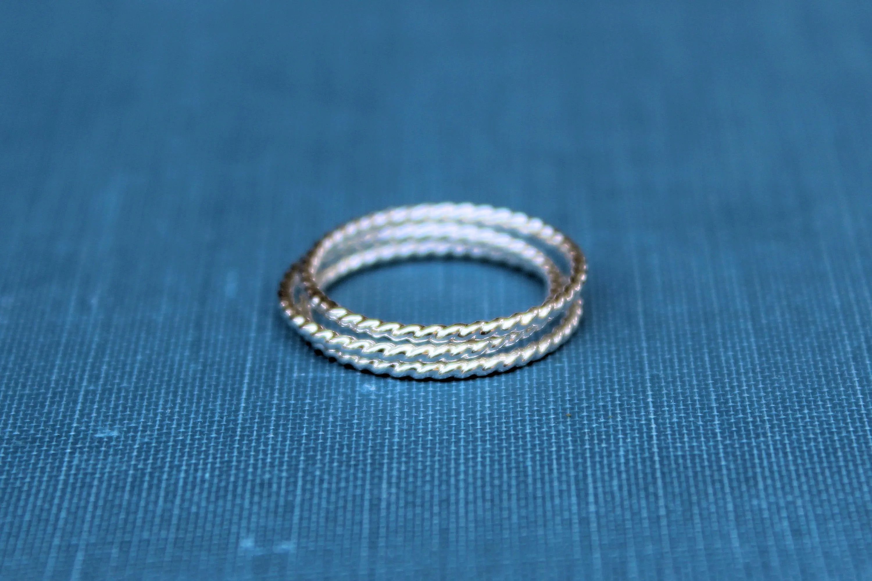 Rope Stacking Ring - Sterling Silver or Gold-Filled Rope Ring