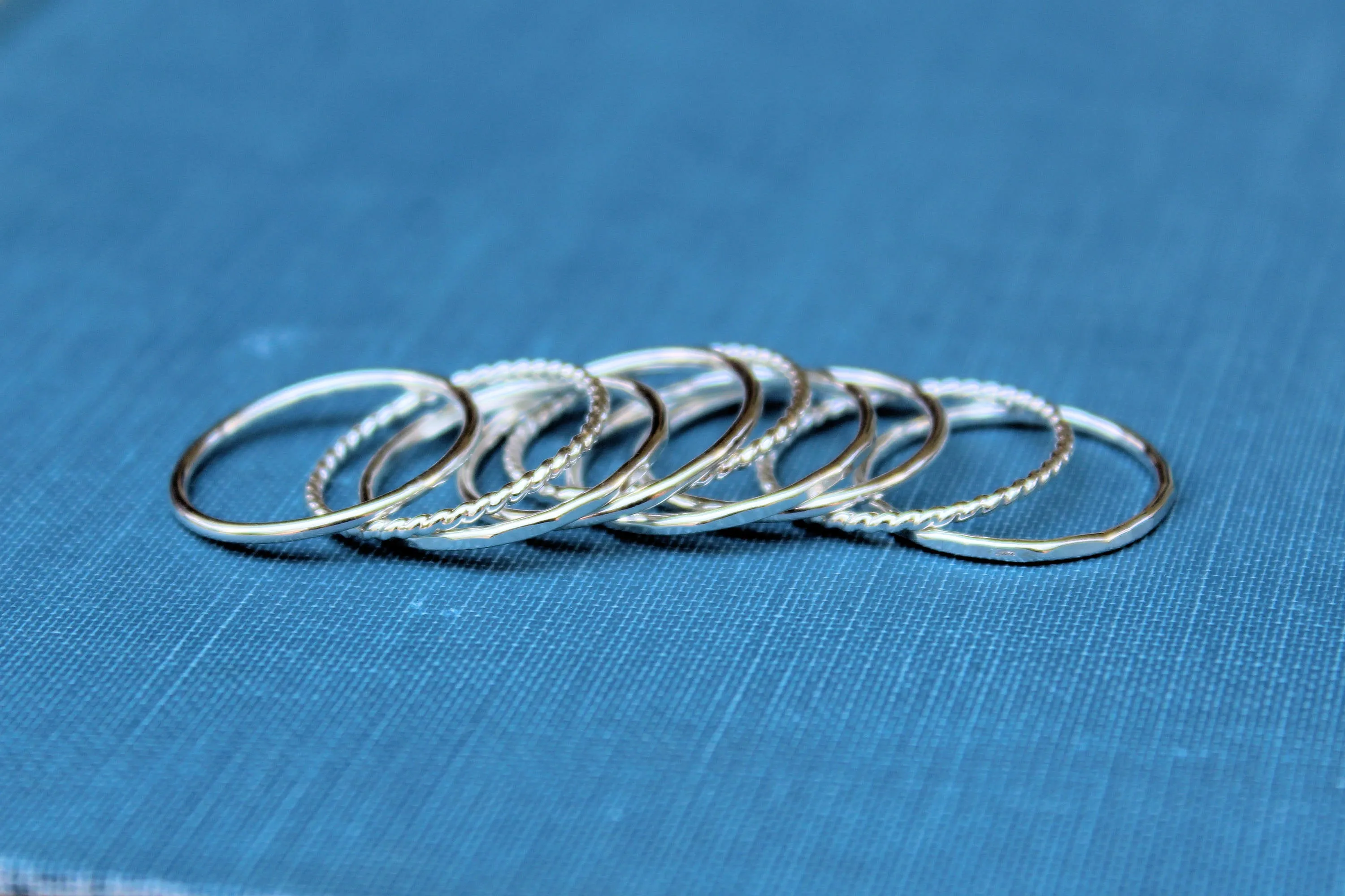 Rope Stacking Ring - Sterling Silver or Gold-Filled Rope Ring