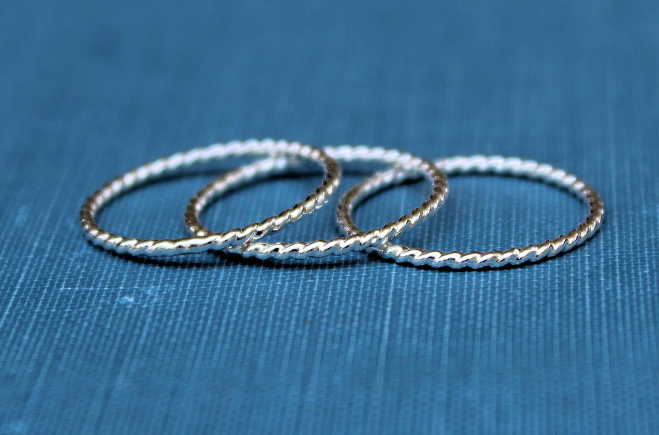 Rope Stacking Ring - Sterling Silver or Gold-Filled Rope Ring