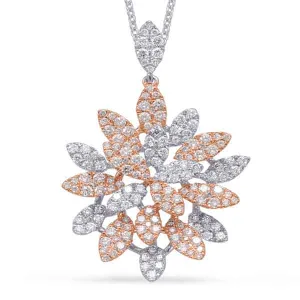 Rose & White Gold Diamond Pendant