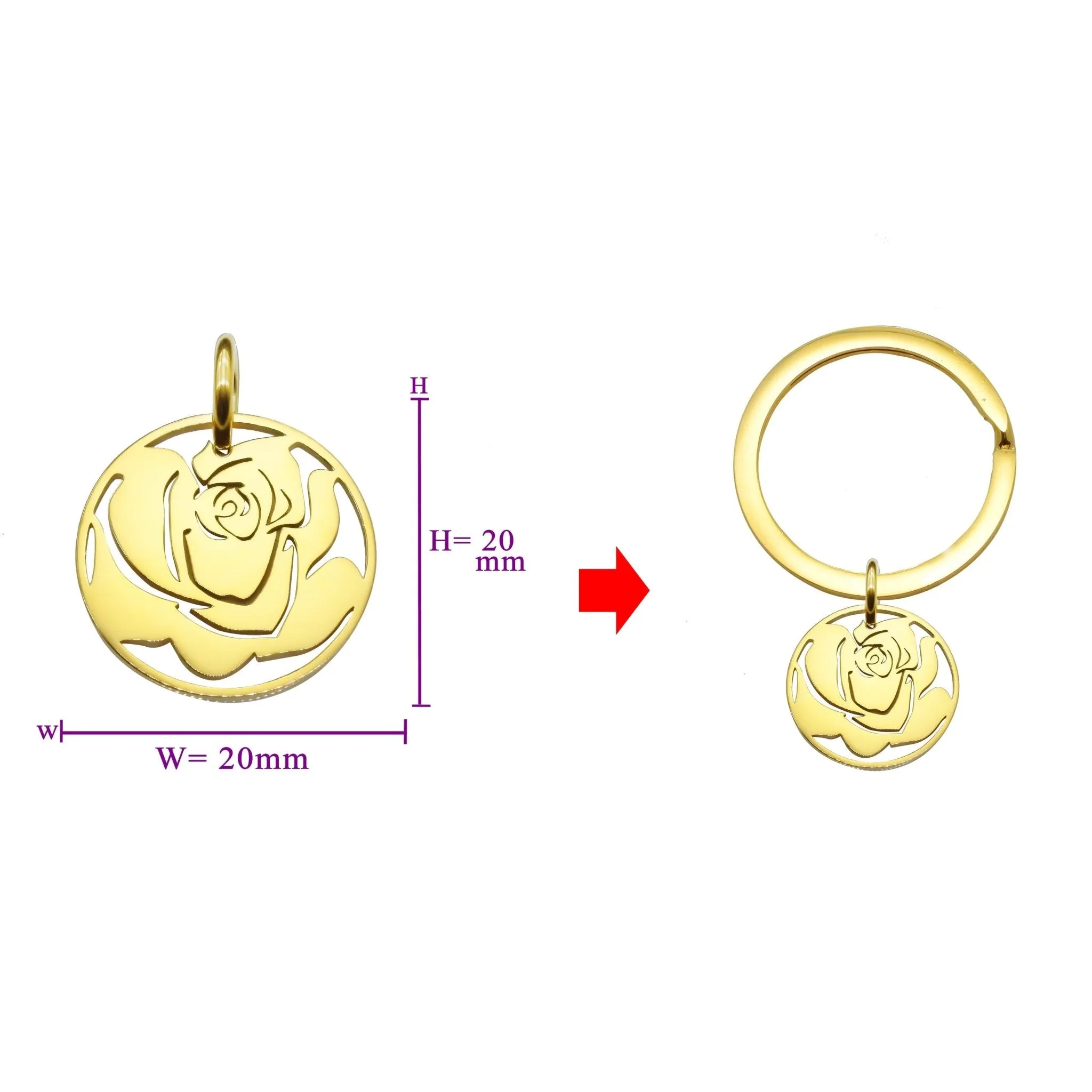 Rose Charm for Keyring