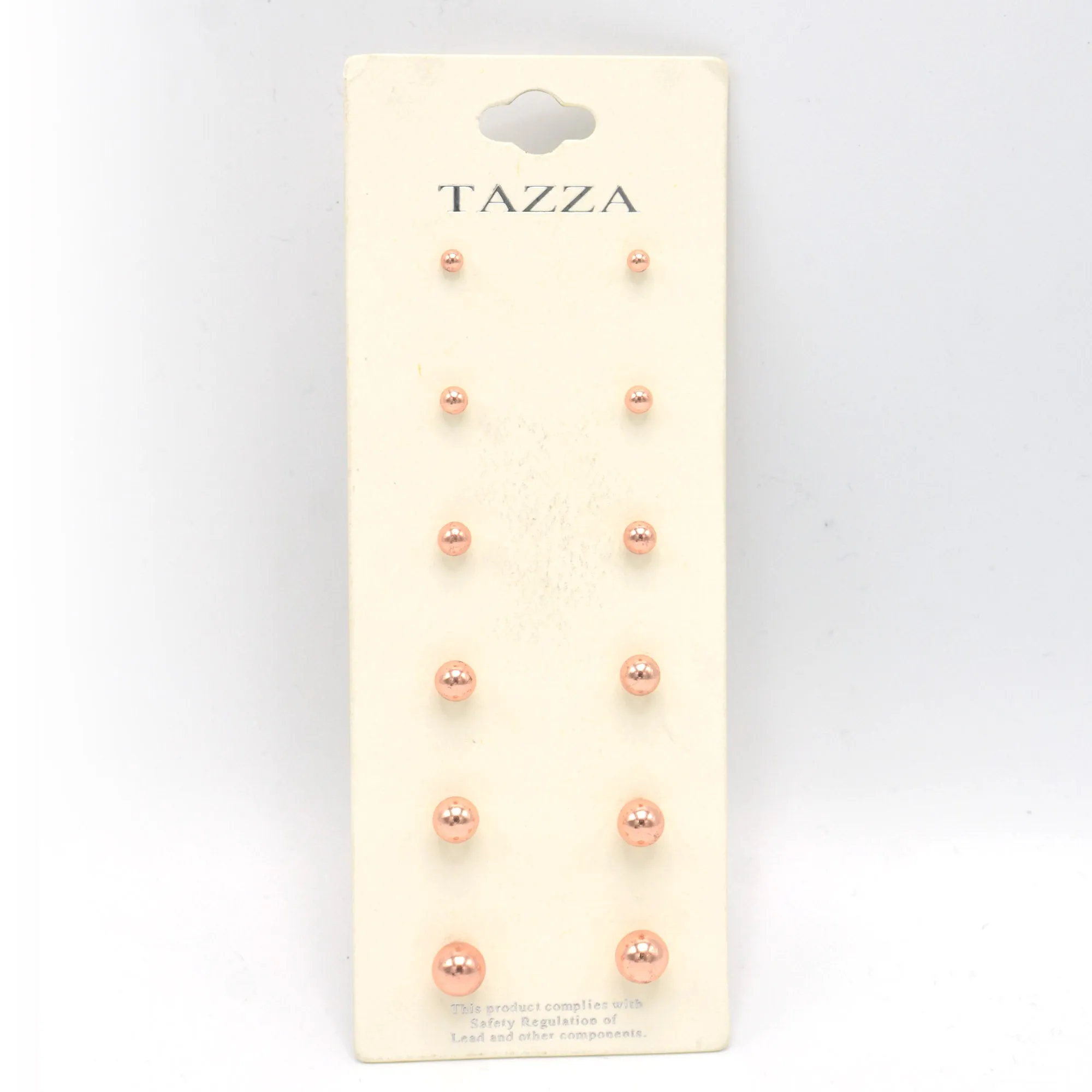 ROSE GOLD GRADUATED SET OF 6 STUD EARRINGS #SWKK-12002RG (HF5)