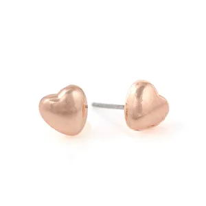 ROSE GOLD HEART STUD EARRING #SWKK-7234 (NH3)