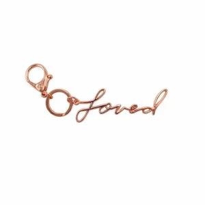 Rose Gold Loved Charm Keychain