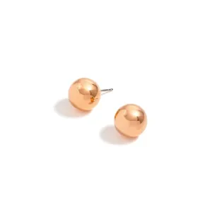 ROSE GOLD ROUND 12 MM STUD EARRINGS #SWKK-11979-12RG
