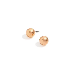 ROSE GOLD ROUND 8 MM STUD EARRINGS #SWKK-11979-8RG (AE16)