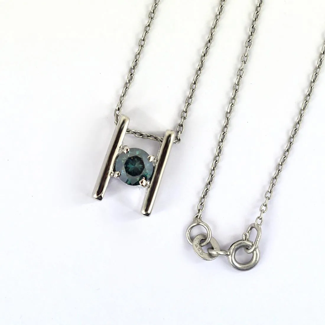 Round Brilliant Cut 0.60 Ct AAA Quality Blue Diamond Solitaire Pendant, Great Design
