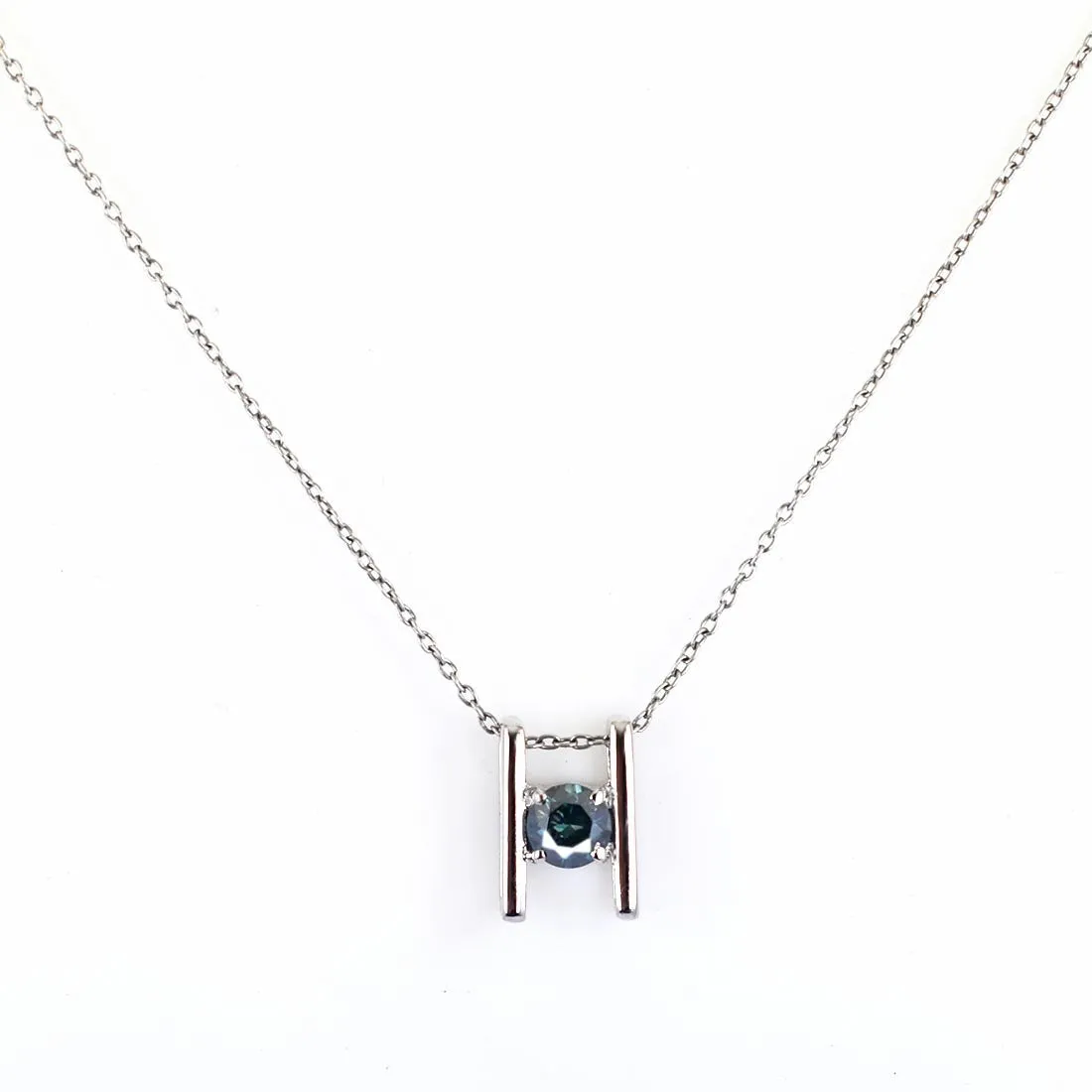 Round Brilliant Cut 0.60 Ct AAA Quality Blue Diamond Solitaire Pendant, Great Design