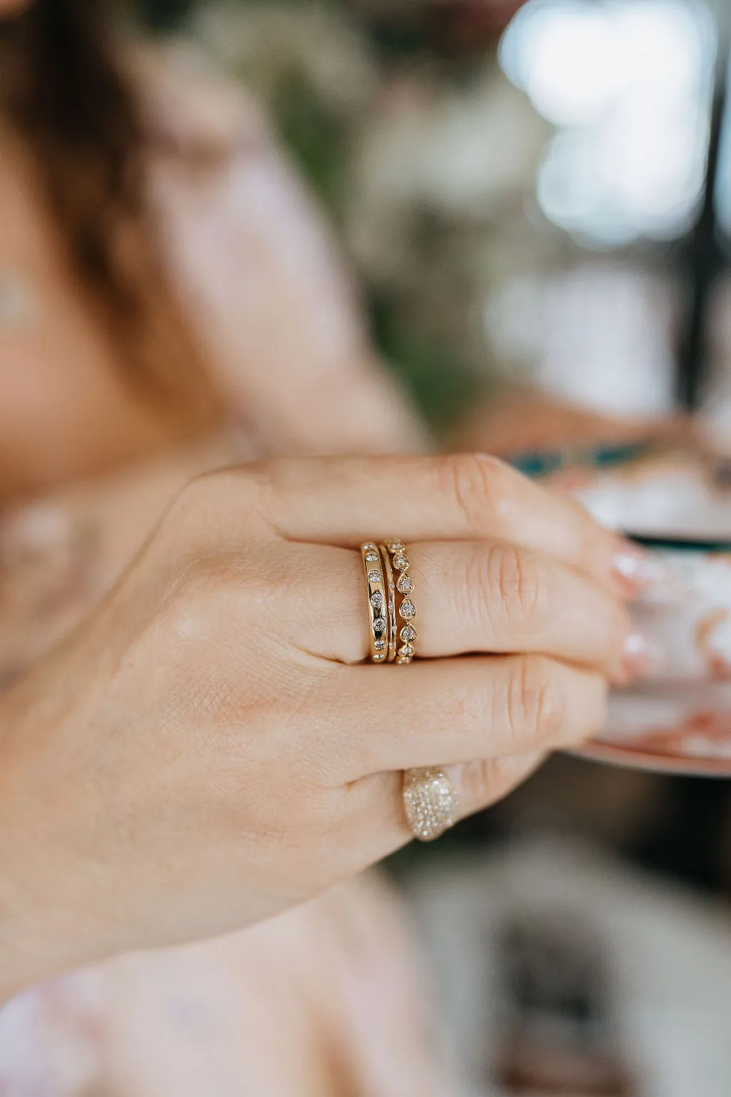 Round Diamond Pear Set Ring