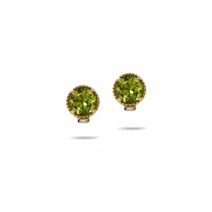 Round Peridot Stud Earrings