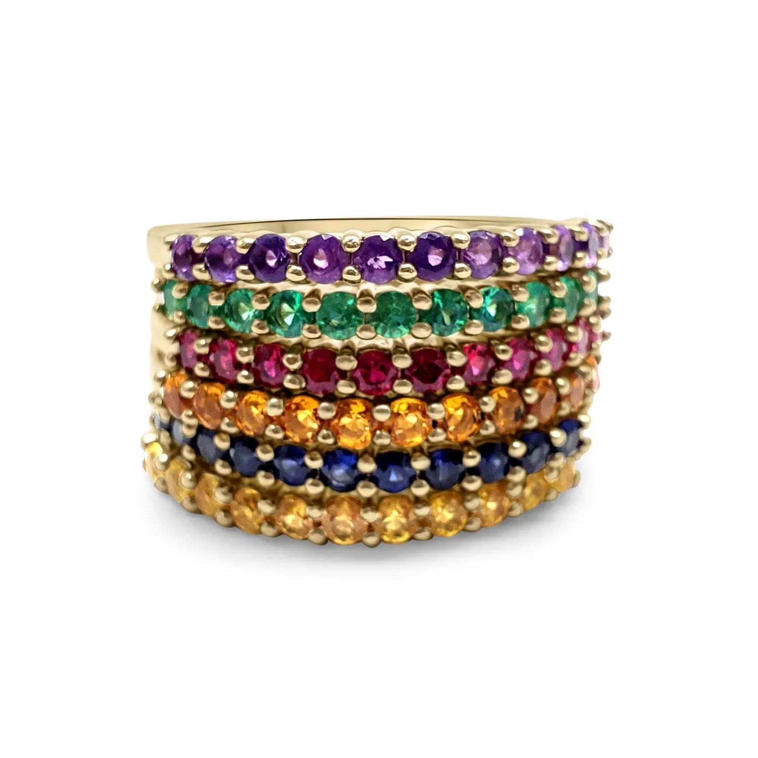 Ruby Stackable Ring 14k Rose Gold, 14k Yellow Gold, or 14k White Gold July Birthstone Zodiac Micro Pave Half eternity Band AA Quality