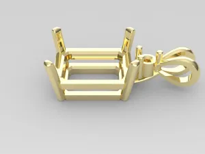 S4005 - Emerald Double Wire Pendant w/ 1 Stone