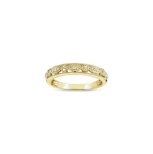 Sabel Collection 14K Yellow Gold Diamond Ring with Marquise Shape Accents