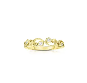 Sabel Collection 14K Yellow Gold Diamond Scroll Band Ring