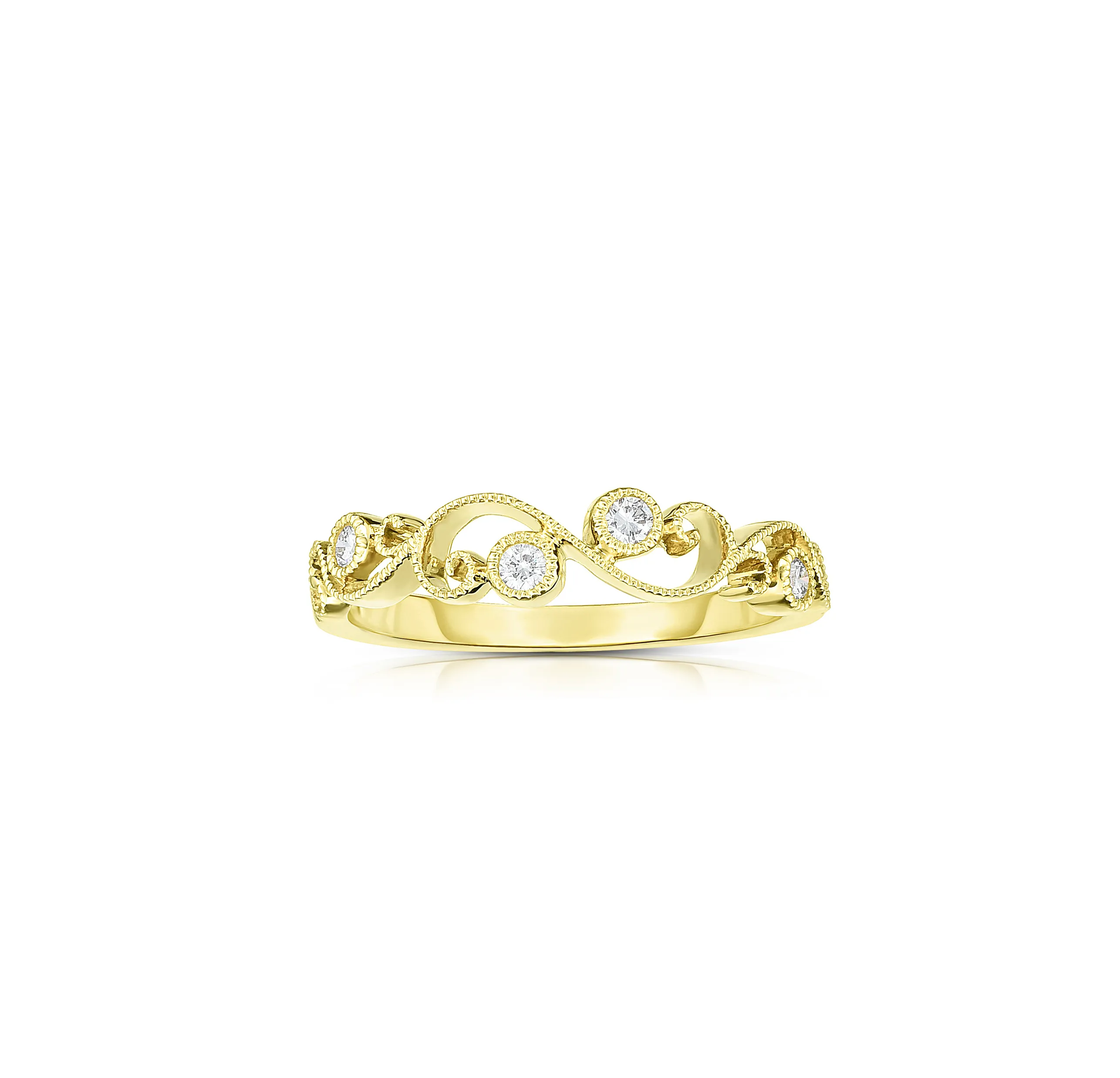 Sabel Collection 14K Yellow Gold Diamond Scroll Band Ring