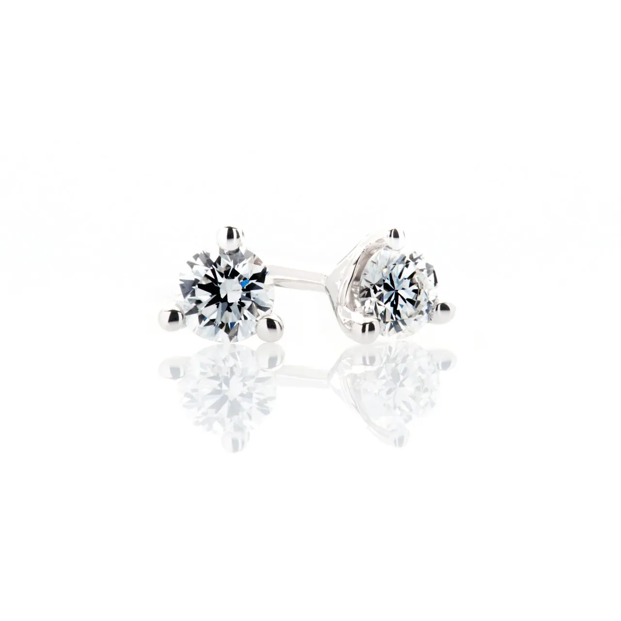 Sabel Collection Round Cut Diamond Studs in .10-.12cttw Weight
