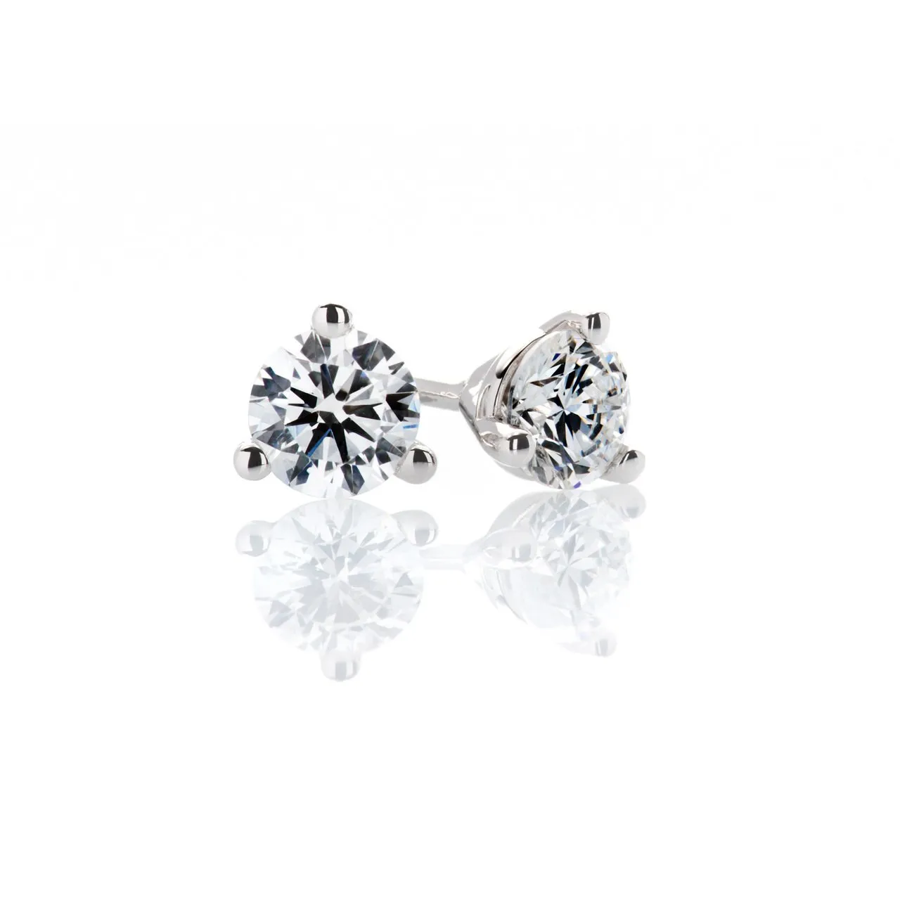 Sabel Collection Round Cut Diamond Studs in .24-.28cttw Weight