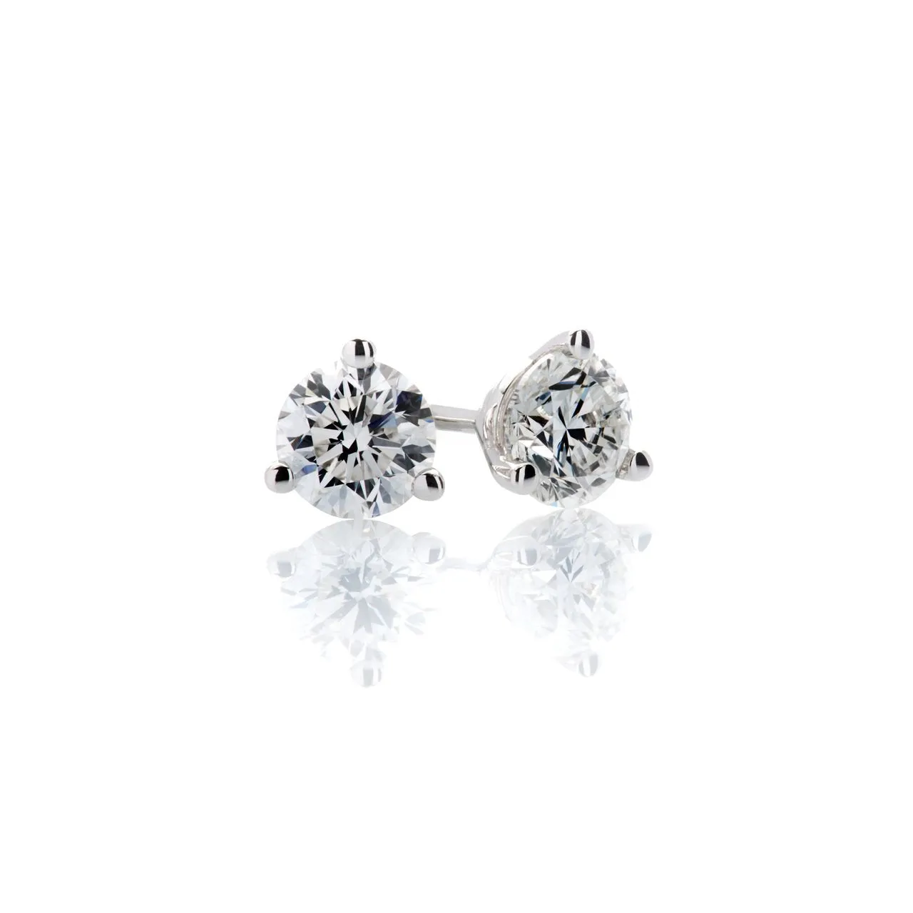 Sabel Collection Round Cut Diamond Studs in .38-.44cttw Weight