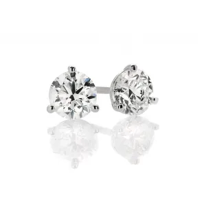 Sabel Collection Round Cut Diamond Studs in .70-.77cttw Weight