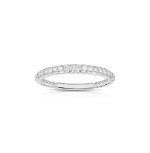 Sabel Collection White Gold Cable and Diamond Stacking Ring