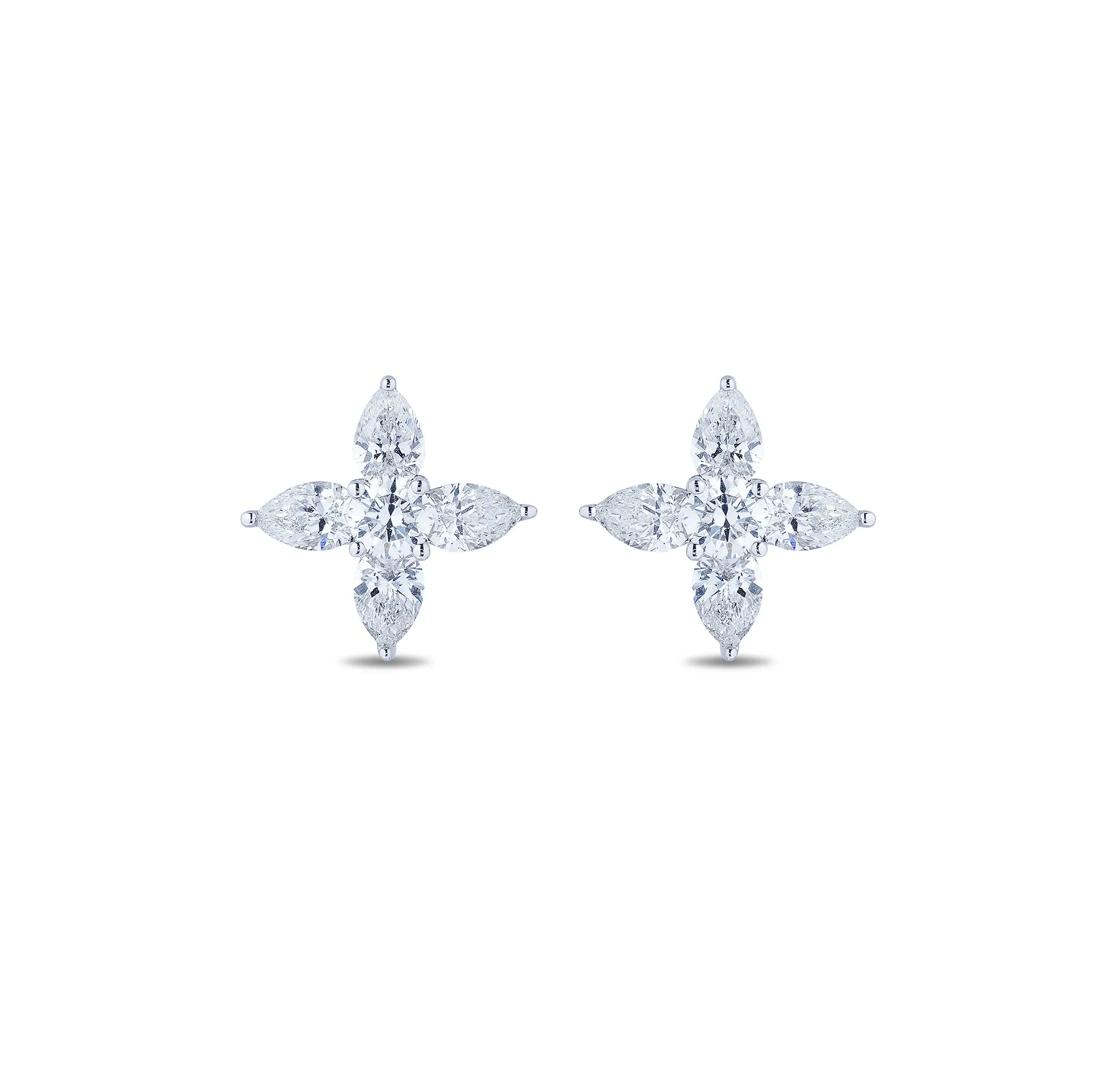 Sabel Collection White Gold Star Diamond Stud Earrings