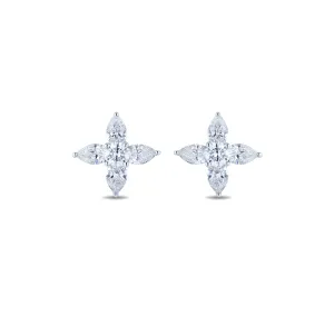 Sabel Collection White Gold Star Diamond Stud Earrings