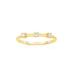 Sabel Collection Yellow Gold Diamond Station Ring
