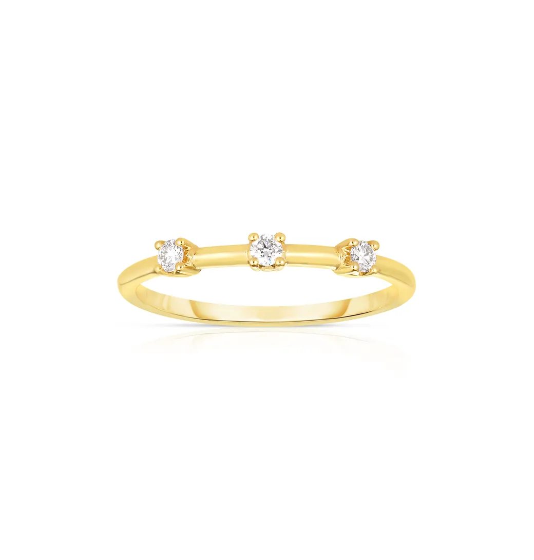 Sabel Collection Yellow Gold Diamond Station Ring