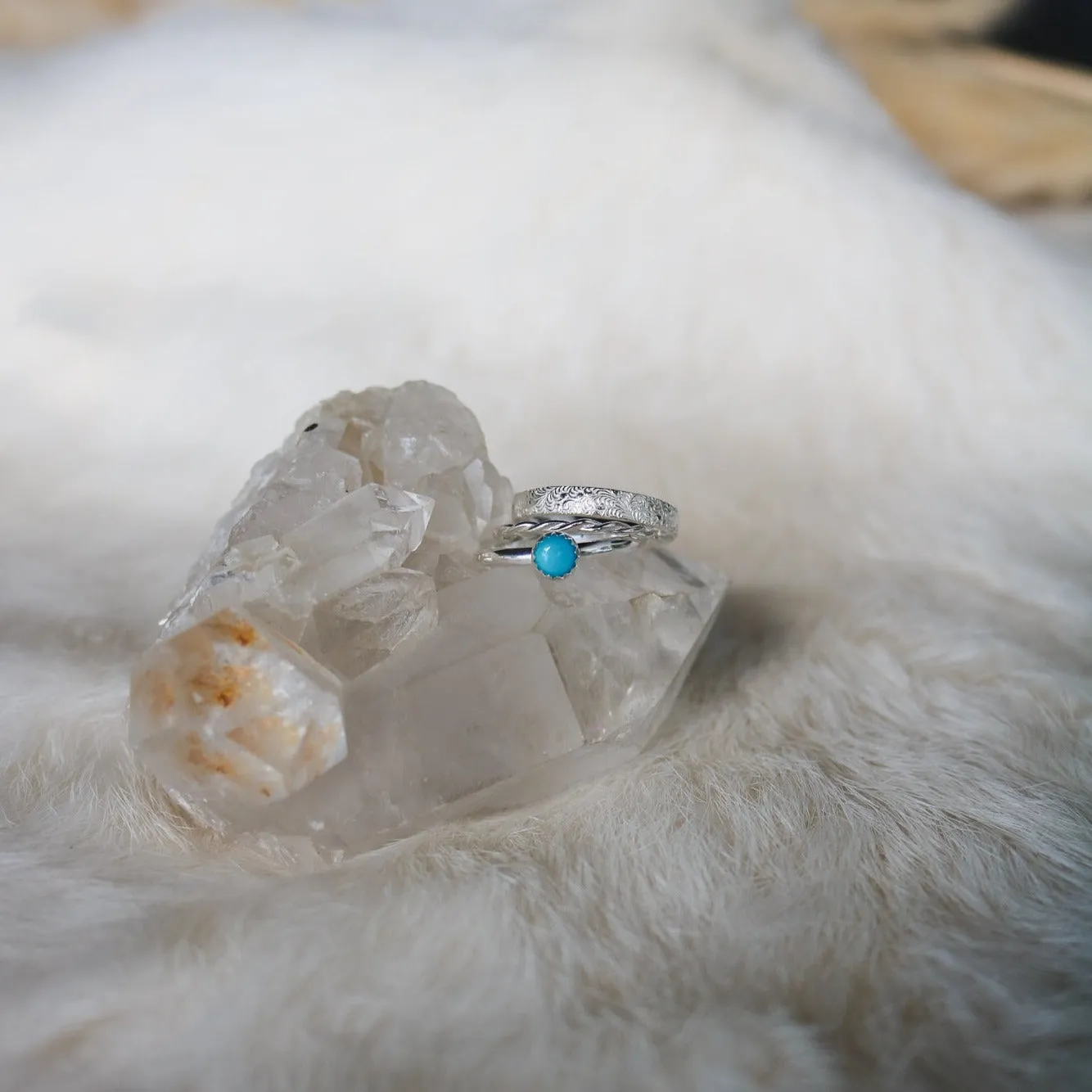 Sandia Stacking Ring Set in Turquoise // Made to Order