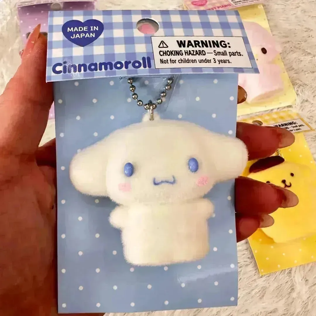 Sanrio Flocking Mascot Squishy Toy Keychain