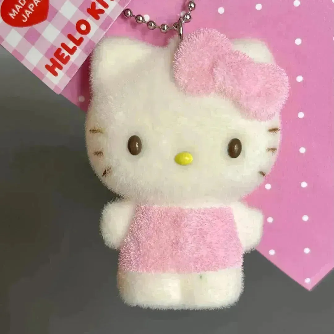 Sanrio Flocking Mascot Squishy Toy Keychain