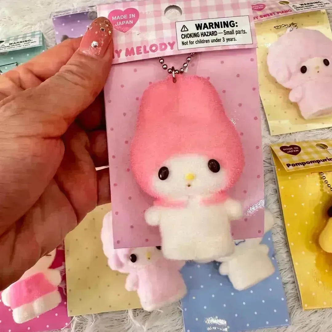 Sanrio Flocking Mascot Squishy Toy Keychain