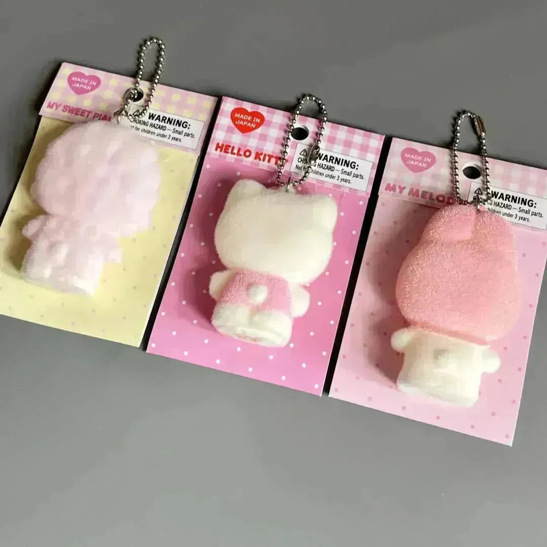 Sanrio Flocking Mascot Squishy Toy Keychain