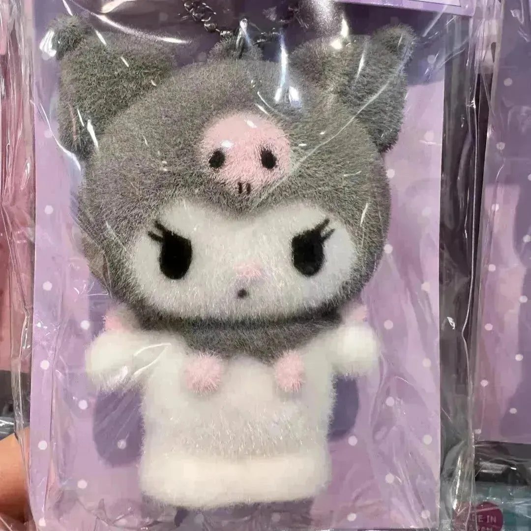 Sanrio Flocking Mascot Squishy Toy Keychain