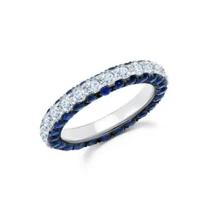 Sapphire & Diamond 3 Sided Band Stacking Ring -10026805