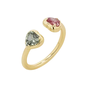 Sapphire Heart Duo Wrap Ring