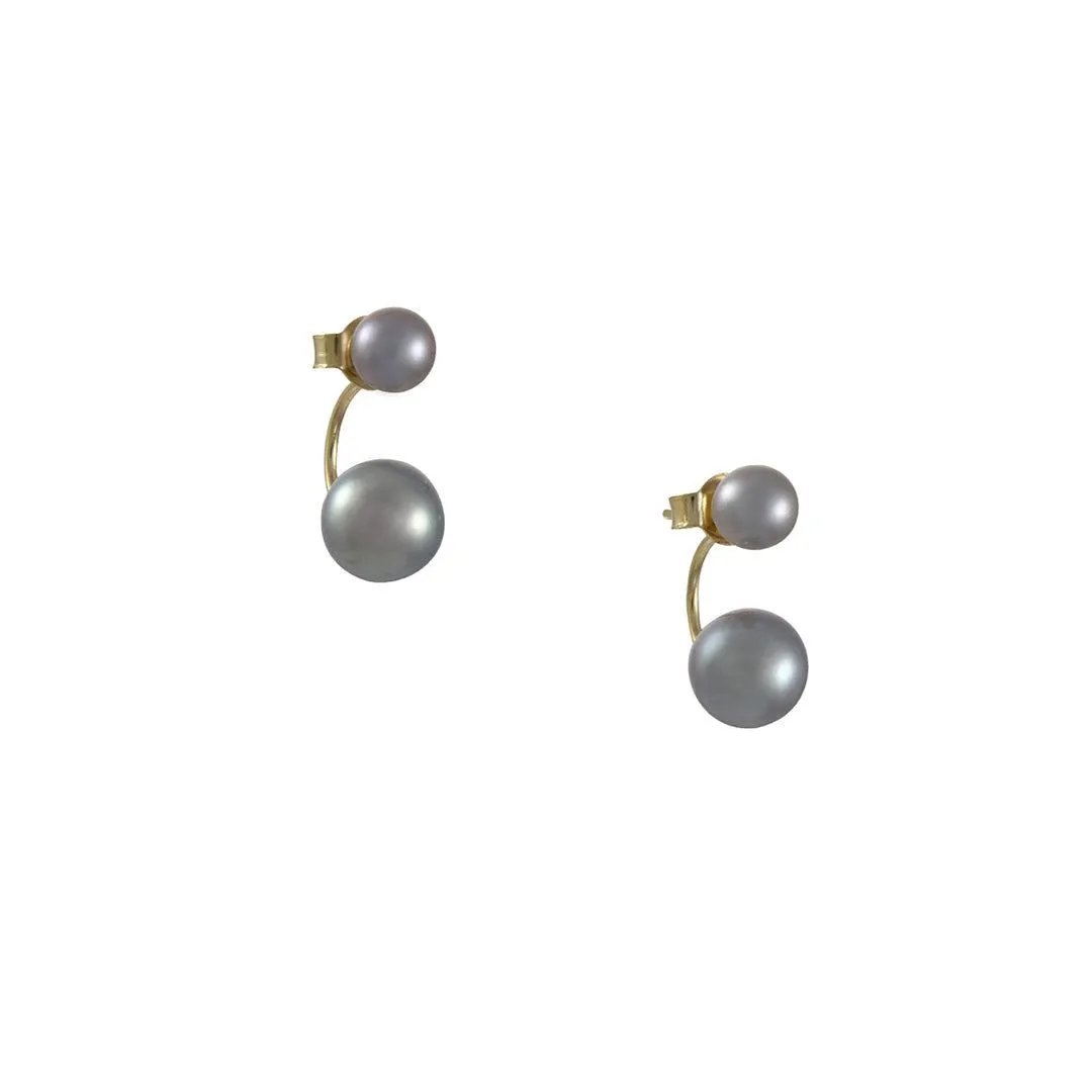 Satomi Kawakita - Grey Pearl Sisters Earrings