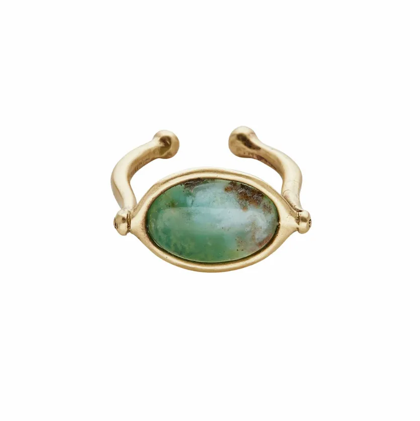 Saturn Jade Adjustable Ring