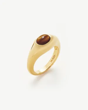 Savi Sculptural Gemstone Stacking Ring | 18k Gold Vermeil/Tiger's Eye