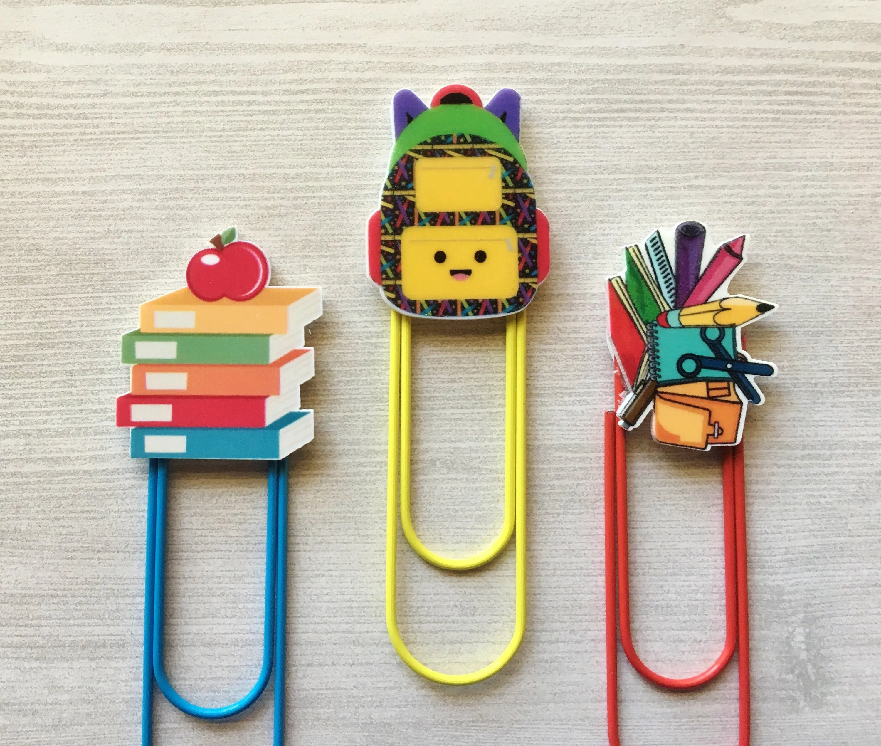 School Themed Planner Clips, Set of 3