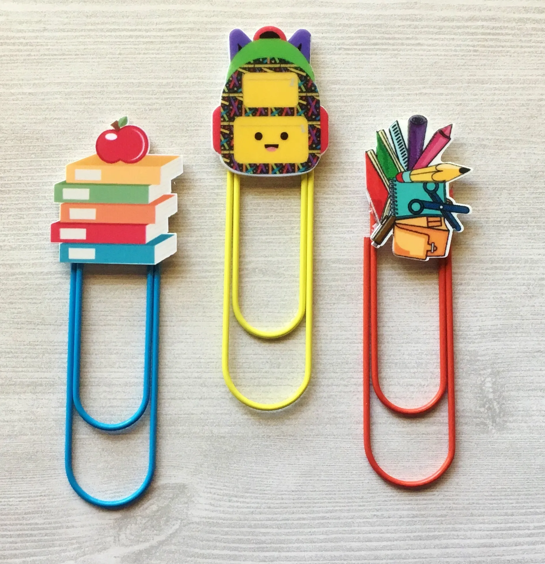 School Themed Planner Clips, Set of 3